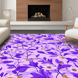 Ultra Soft Area Rug, Non Slip, Stain Resistant, Washable Area Rugs for Living Room, Bedroom, Whimsical Abstract Round Design Flair(Purple)