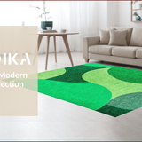 Ultra Soft Area Rug, Non Slip, Stain Resistant, Washable Area Rugs for Living Room, Bedroom, Irregular Shape Entryway Pet-Friendly Carpet(Green)