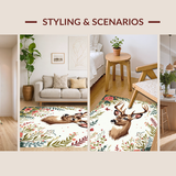 Ultra Soft Area Rug, Non Slip, Stain Resistant, Washable Area Rugs for Living Room, Bedroom, Elegant Soft Abstract Jungle Theme(Brown)