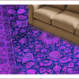 Ultra Soft Area Rug, Non Slip, Stain Resistant, Washable Area Rugs for Living Room, Bedroom, Vibrant Floral Boho Tapestry(Purple)