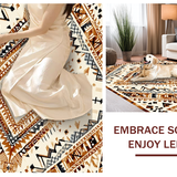 Ultra Soft Area Rug, Non Slip, Stain Resistant, Washable Area Rugs for Living Room, Bedroom, Chic Modern Striped Layout(Beige)