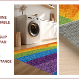 Ultra Soft Area Rug, Non Slip, Stain Resistant, Washable Area Rugs for Living Room, Bedroom, Fluffy Rainbow Unicorn Shaggy(Red)