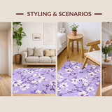 Ultra Soft Area Rug, Non Slip, Stain Resistant, Washable Area Rugs for Living Room, Bedroom, Pastel Cozy Artistic Motif(Purple)
