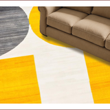 Ultra Soft Area Rug, Non Slip, Stain Resistant, Washable Area Rugs for Living Room, Bedroom, Stylish Symmetrical Patterned Delight(Yellow)