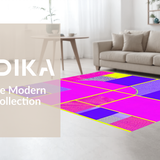 Ultra Soft Area Rug, Non Slip, Stain Resistant, Washable Area Rugs for Living Room, Bedroom, Funky Eighties Inspired Watercolor(Pink)