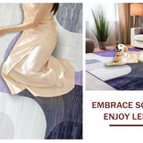 Ultra Soft Area Rug, Non Slip, Stain Resistant, Washable Area Rugs for Living Room, Bedroom, Sophisticated Symmetrical Artistry(Purple)