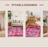 Ultra Soft Area Rug, Non Slip, Stain Resistant, Washable Area Rugs for Living Room, Bedroom, Chic Modern Abstract Aesthetic(Pink)