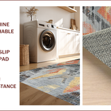 Ultra Soft Area Rug, Non Slip, Stain Resistant, Washable Area Rugs for Living Room, Bedroom, Artistic Abstract Earthy Tones(Gray)