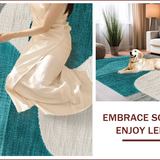 Ultra Soft Area Rug, Non Slip, Stain Resistant, Washable Area Rugs for Living Room, Bedroom, Tranquil Teal Abstract Escape(Green)