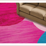 Ultra Soft Area Rug, Non Slip, Stain Resistant, Washable Area Rugs for Living Room, Bedroom, Contemporary Pink Blue Nursery Play Area Carpet(Pink)