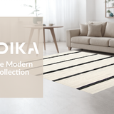 Ultra Soft Area Rug, Non Slip, Stain Resistant, Washable Area Rugs for Living Room, Bedroom, Sleek Transitional Striped Visual Appeal(Beige)