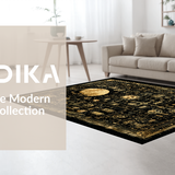 Ultra Soft Area Rug, Non Slip, Stain Resistant, Washable Area Rugs for Living Room, Bedroom, Necromancer's Study Rug Collection - Arcane Floor Art - Dark Academia(Black)