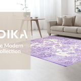 Ultra Soft Area Rug, Non Slip, Stain Resistant, Washable Area Rugs for Living Room, Bedroom, Luxurious Fluffy Modern Geometric(Purple)