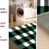 Elegant White Checkered Farmhouse Aesthetic(Green)