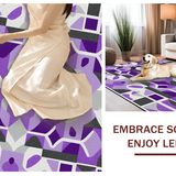 Ultra Soft Area Rug, Non Slip, Stain Resistant, Washable Area Rugs for Living Room, Bedroom, Trendy Minimalist Color Contrast(Purple)