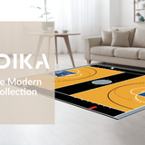 Ultra Soft Area Rug, Non Slip, Stain Resistant, Washable Area Rugs for Living Room, Bedroom, Stylish Athletic Patterned Accent(Yellow)