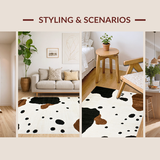 Contemporary Monochrome Cow Design(White)