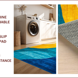 Ultra Soft Area Rug, Non Slip, Stain Resistant, Washable Area Rugs for Living Room, Bedroom, Contemporary Artistic Textured Motif(Yellow)
