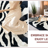 Ultra Soft Area Rug, Non Slip, Stain Resistant, Washable Area Rugs for Living Room, Bedroom, Trendy Animal Pattern Non-Slip Entryway Carpet(Black)