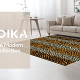 Ultra Soft Area Rug, Non Slip, Stain Resistant, Washable Area Rugs for Living Room, Bedroom, Cozy Earth Tones Animal Motif(Orange)