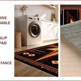 Ultra Soft Area Rug, Non Slip, Stain Resistant, Washable Area Rugs for Living Room, Bedroom, Cozy Primitive Aztec Aesthetic(Black)