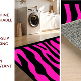 Ultra Soft Area Rug, Non Slip, Stain Resistant, Washable Area Rugs for Living Room, Bedroom, Whimsical Funky Print Arrangement(Pink)