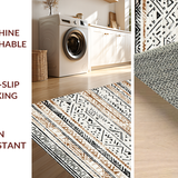 Ultra Soft Area Rug, Non Slip, Stain Resistant, Washable Area Rugs for Living Room, Bedroom, Elegant Neutral Lattice Aesthetic(Beige)