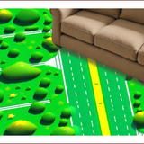 Ultra Soft Area Rug, Non Slip, Stain Resistant, Washable Area Rugs for Living Room, Bedroom, Bright Green Playful City Elements(Green)