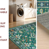 Ultra Soft Area Rug, Non Slip, Stain Resistant, Washable Area Rugs for Living Room, Bedroom, Eclectic Abstract Floral Arrangement(Blue)