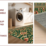 Ultra Soft Area Rug, Non Slip, Stain Resistant, Washable Area Rugs for Living Room, Bedroom, Vintage Floral Non-Slip Living Room Rug(Green)