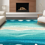 Ultra Soft Area Rug, Non Slip, Stain Resistant, Washable Area Rugs for Living Room, Bedroom, Whimsical Nautical Plush Comfort(Blue)