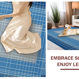Ultra Soft Area Rug, Non Slip, Stain Resistant, Washable Area Rugs for Living Room, Bedroom, Sleek Blue Tiled Pattern(Blue)
