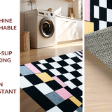 Contemporary Geometric Black and White(Black)