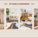 Ultra Soft Area Rug, Non Slip, Stain Resistant, Washable Area Rugs for Living Room, Bedroom, Rustic Neutral Geometric Motif(Beige)