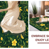 Ultra Soft Area Rug, Non Slip, Stain Resistant, Washable Area Rugs for Living Room, Bedroom, Charming Low-Pile Floral Artwork(Green)