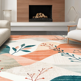 Ultra Soft Area Rug, Non Slip, Stain Resistant, Washable Area Rugs for Living Room, Bedroom, Transitional Cozy Abstract Aesthetic(Orange)