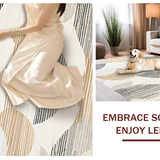 Ultra Soft Area Rug, Non Slip, Stain Resistant, Washable Area Rugs for Living Room, Bedroom, Rustic Minimalist Beige Texture(Beige)