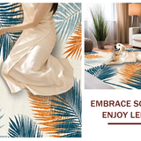 Ultra Soft Area Rug, Non Slip, Stain Resistant, Washable Area Rugs for Living Room, Bedroom, Rustic Coastal Palm Retreat(Orange)