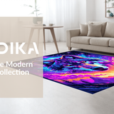 Ultra Soft Area Rug, Non Slip, Stain Resistant, Washable Area Rugs for Living Room, Bedroom, Colorful Abstract Galactic Aesthetic(Purple)