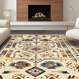 Ultra Soft Area Rug, Non Slip, Stain Resistant, Washable Area Rugs for Living Room, Bedroom, Artful Vintage Botanical Arrangement(Beige)