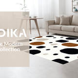 Ultra Soft Area Rug, Non Slip, Stain Resistant, Washable Area Rugs for Living Room, Bedroom, Stylish Vintage Cow Pattern(White)