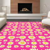 Ultra Soft Area Rug, Non Slip, Stain Resistant, Washable Area Rugs for Living Room, Bedroom, Lively Springtime Botanical Touch(Pink)