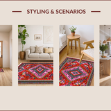 Ultra Soft Area Rug, Non Slip, Stain Resistant, Washable Area Rugs for Living Room, Bedroom, Vibrant Nature-Inspired Yoga Space Plush Carpet(Red)