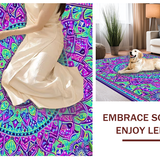 Ultra Soft Area Rug, Non Slip, Stain Resistant, Washable Area Rugs for Living Room, Bedroom, Eclectic Colorful Medallion Design(Purple)
