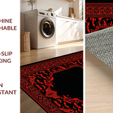 Ultra Soft Area Rug, Non Slip, Stain Resistant, Washable Area Rugs for Living Room, Bedroom, Bold Red and Black Theme(Black)