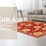 Ultra Soft Area Rug, Non Slip, Stain Resistant, Washable Area Rugs for Living Room, Bedroom, Lively Sunflower Inspired Pattern(Red)