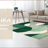 Ultra Soft Area Rug, Non Slip, Stain Resistant, Washable Area Rugs for Living Room, Bedroom, Chic Earthy Abstract Motif(Green)