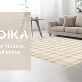 Ultra Soft Area Rug, Non Slip, Stain Resistant, Washable Area Rugs for Living Room, Bedroom, Sophisticated Tiled Pattern with Flair(Beige)