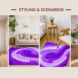 Ultra Soft Area Rug, Non Slip, Stain Resistant, Washable Area Rugs for Living Room, Bedroom, Playful Modern Abstract Swirls(Purple)