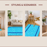 Ultra Soft Area Rug, Non Slip, Stain Resistant, Washable Area Rugs for Living Room, Bedroom, Retro Sports Graphic Print(Blue)